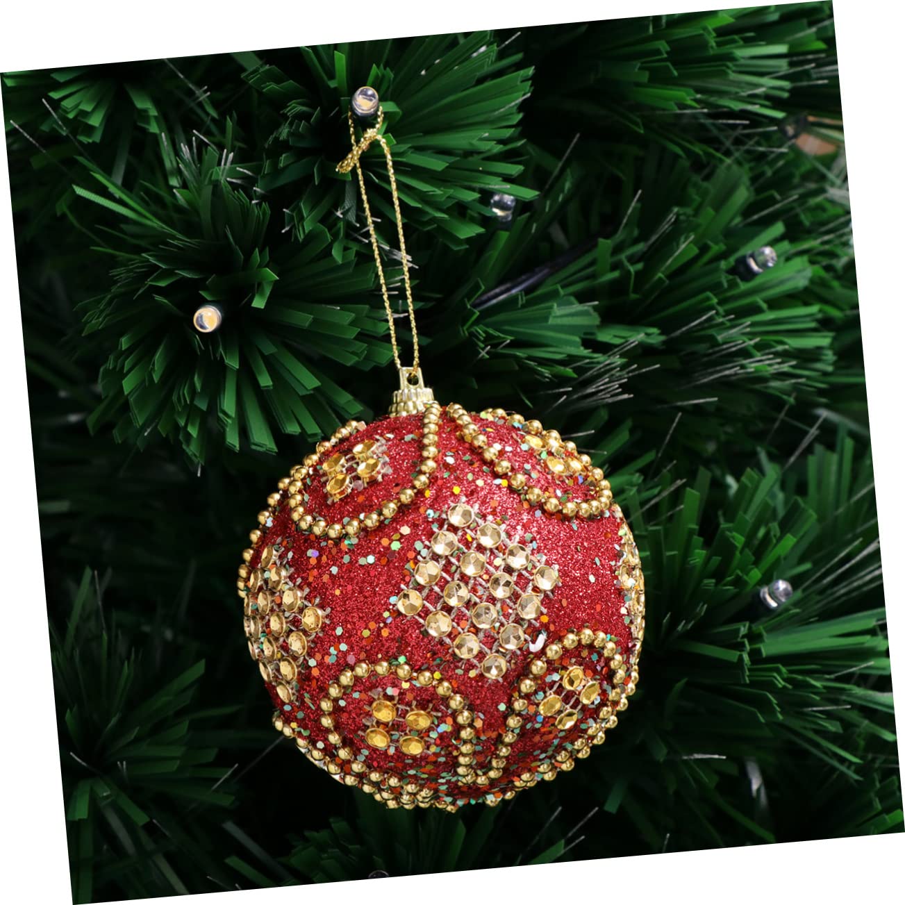 Ciieeo 3 Sets 8 cm Weihnachtsbaumschmuck Mini Glitzer Pailletten Strass Ornamente Hängende Dekoration Für Heim- Und Partydekorationen 6 Stück * 3