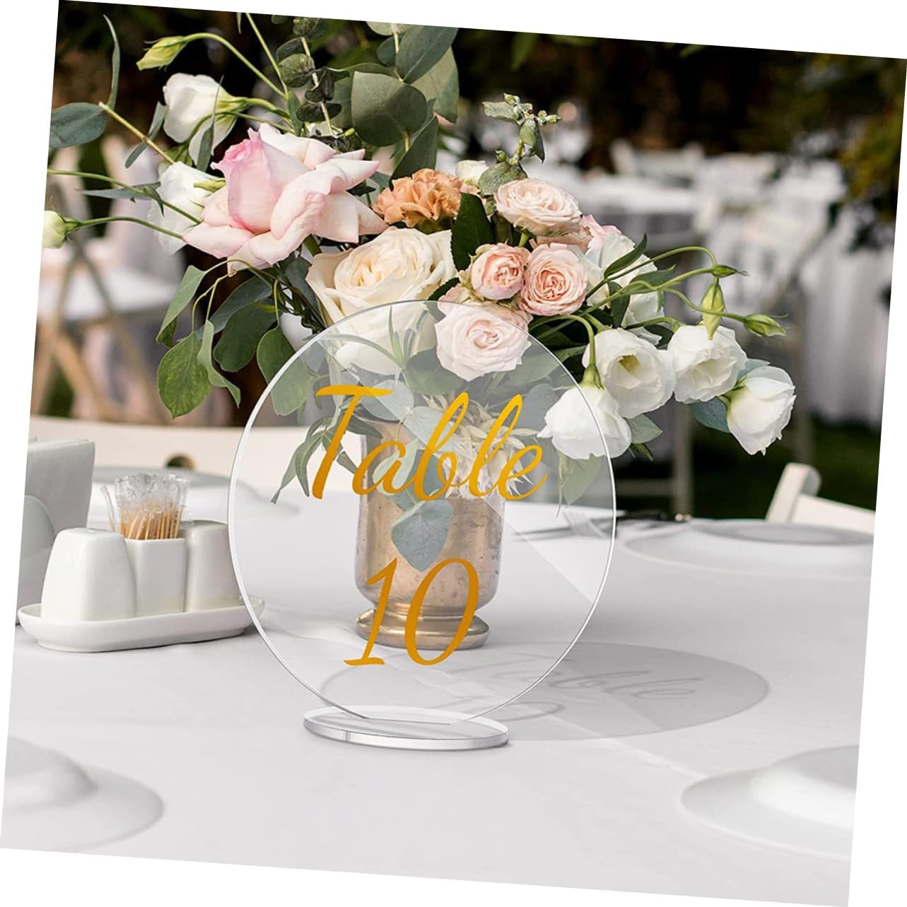 SOLUSTRE 25sets Blank Acrylic Wedding Place Cards Seating Card Bases Table Menu Holders Display Stands