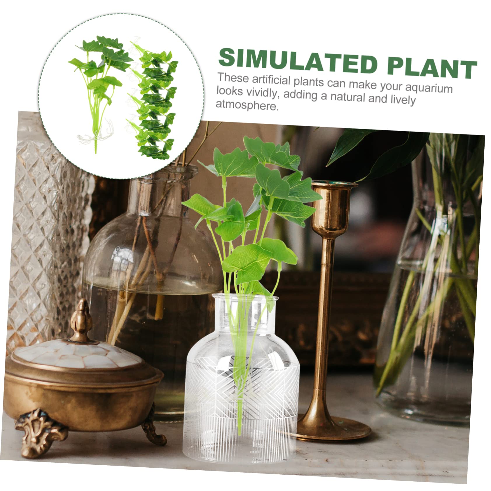 Didiseaon 5 Juegos De Plantas Artificiales para Acuario Decoración De Peceras Plantas Acuáticas En Miniatura 5 Unidades
