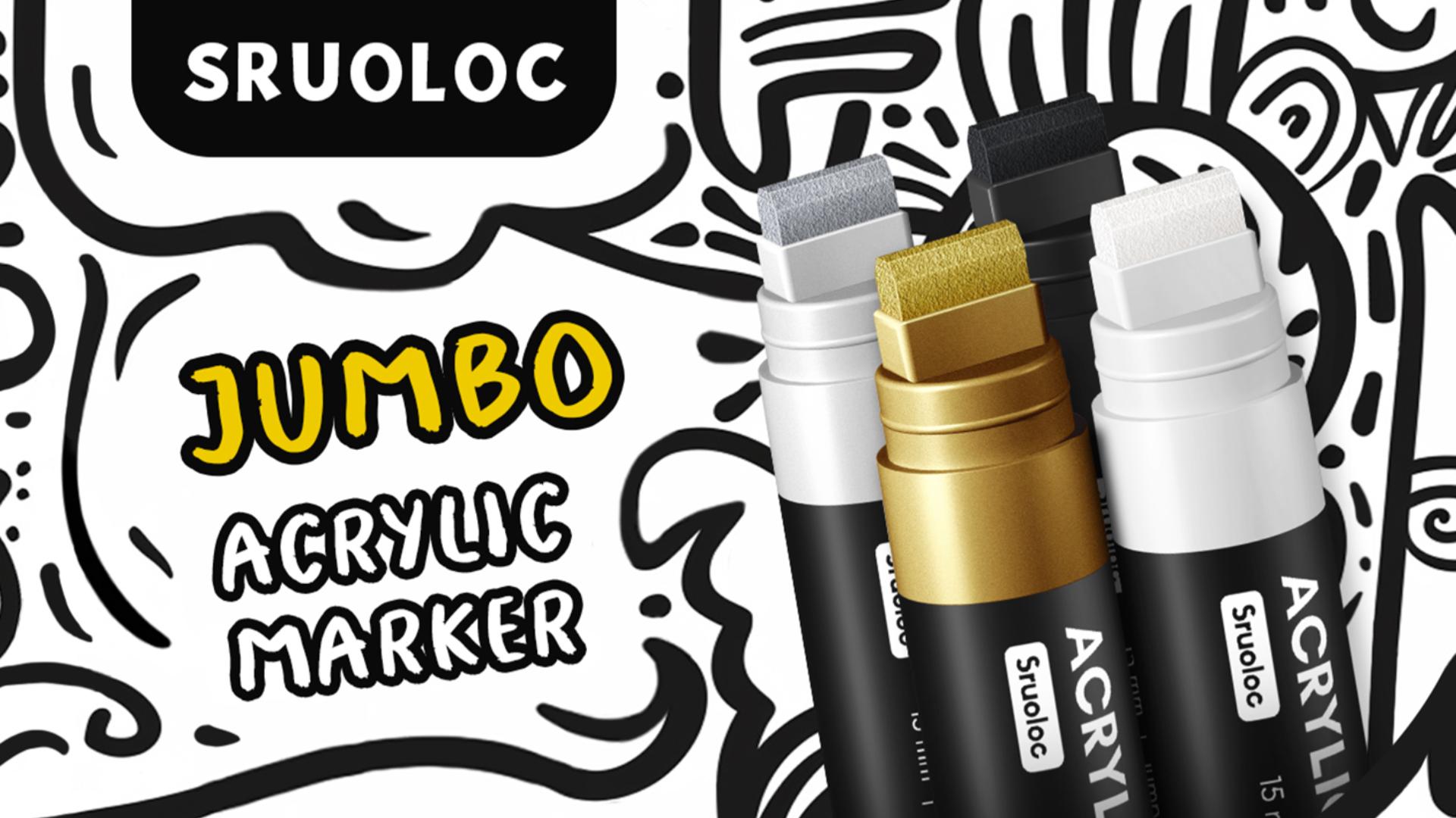 Amazon.com : SRUOLOC 3 Jumbo Permanent Markers Black, 15mm Thick