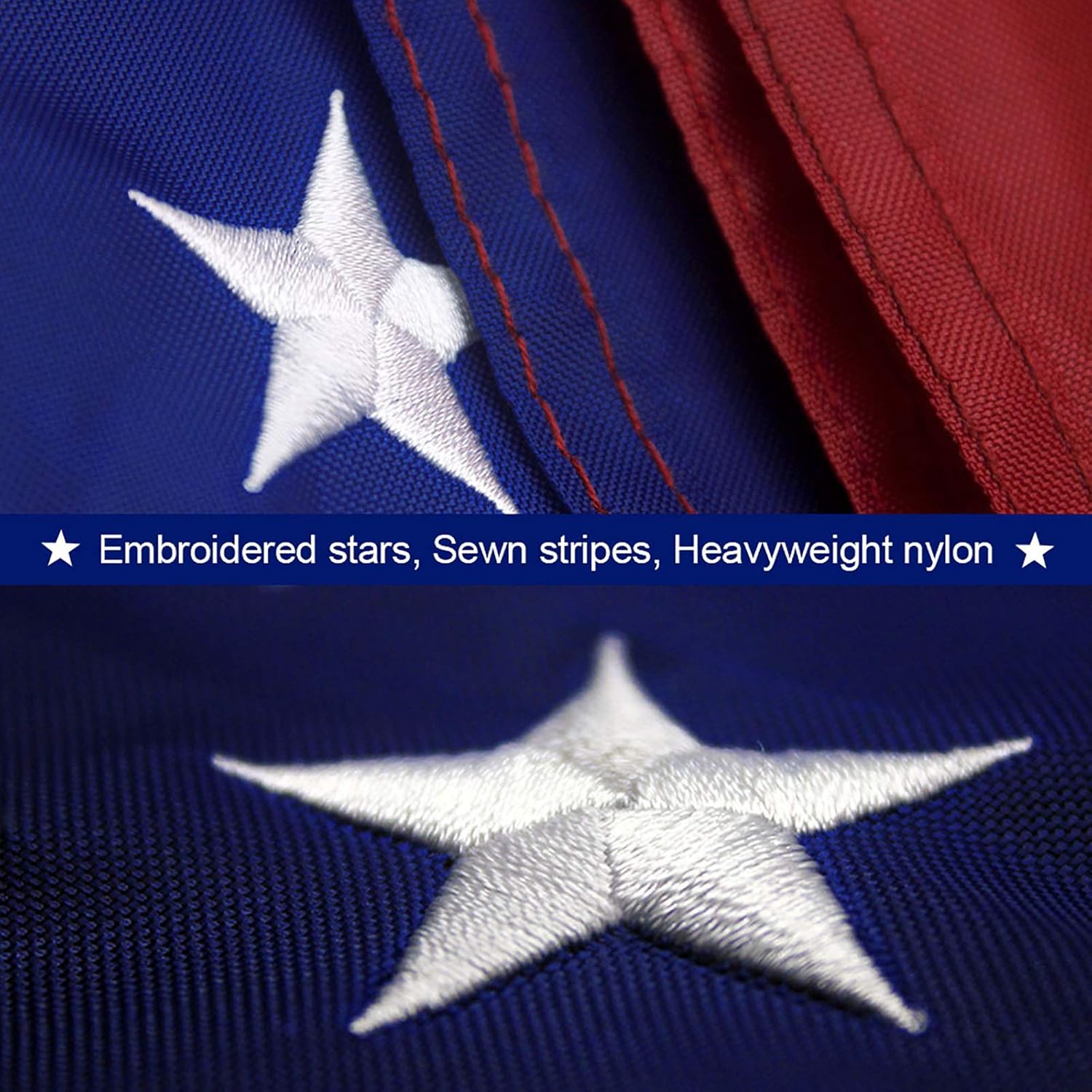 VSVO American Flag Pole Sleeve Banner Style 2.5x4 Ft - Heavy Duty Outdoor US USA Flags - Embroidered Stars, Sewn Stripes (Flag Pole is NOT Included) : Patio, Lawn & Garden
