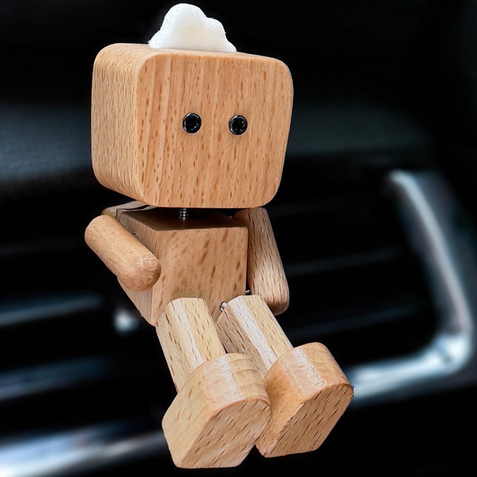 Lot De 2 Figurines D'homme En Bois Secouant, Charmante Petite Figurine En Bois Qui Se Balance, Poupée En Bois Faite à La Main Avec 12 Expressions Magnétiques, Bureau En Bois, Décoration De