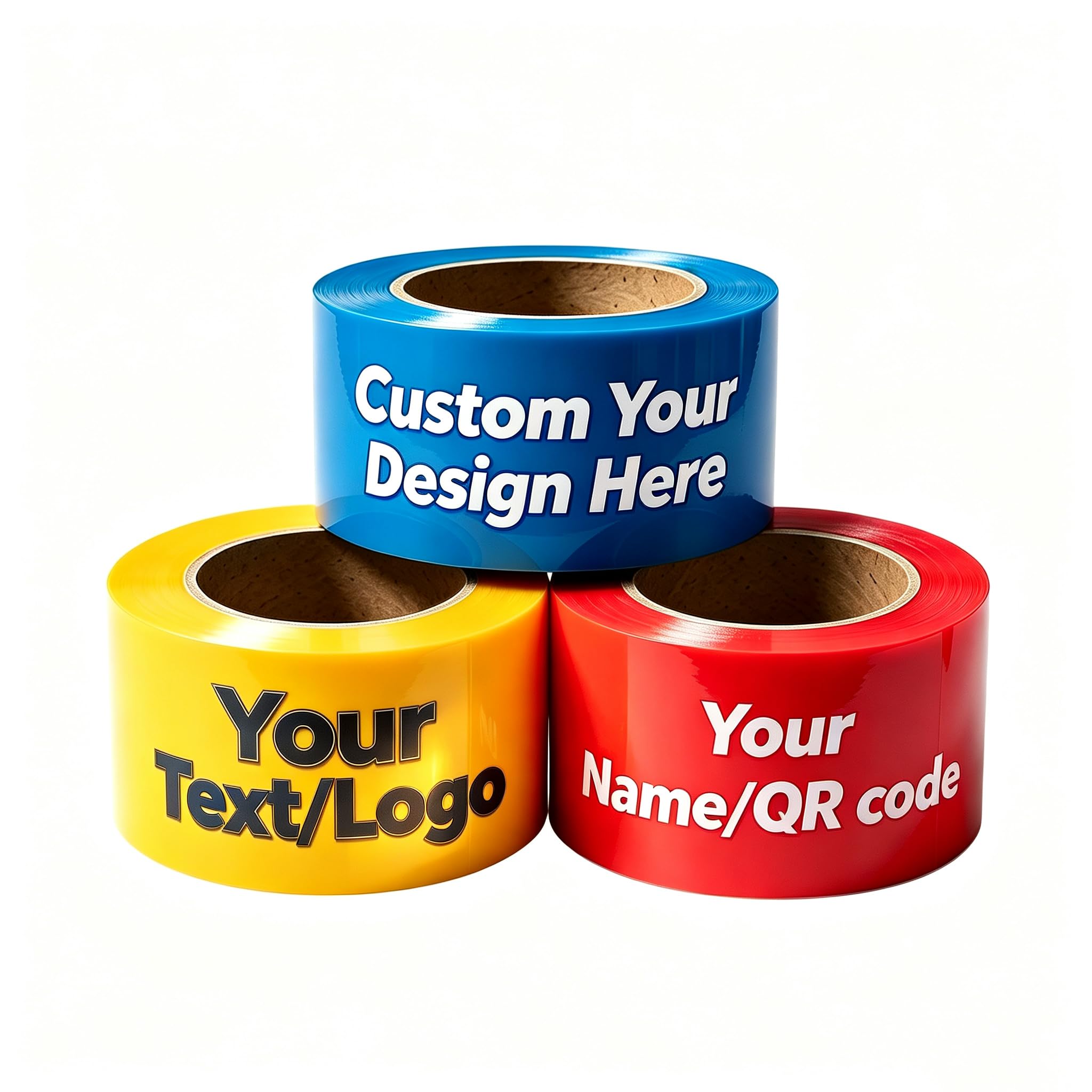 Custom Packing Tape 5 rolls, Custom Logo Text QR Code