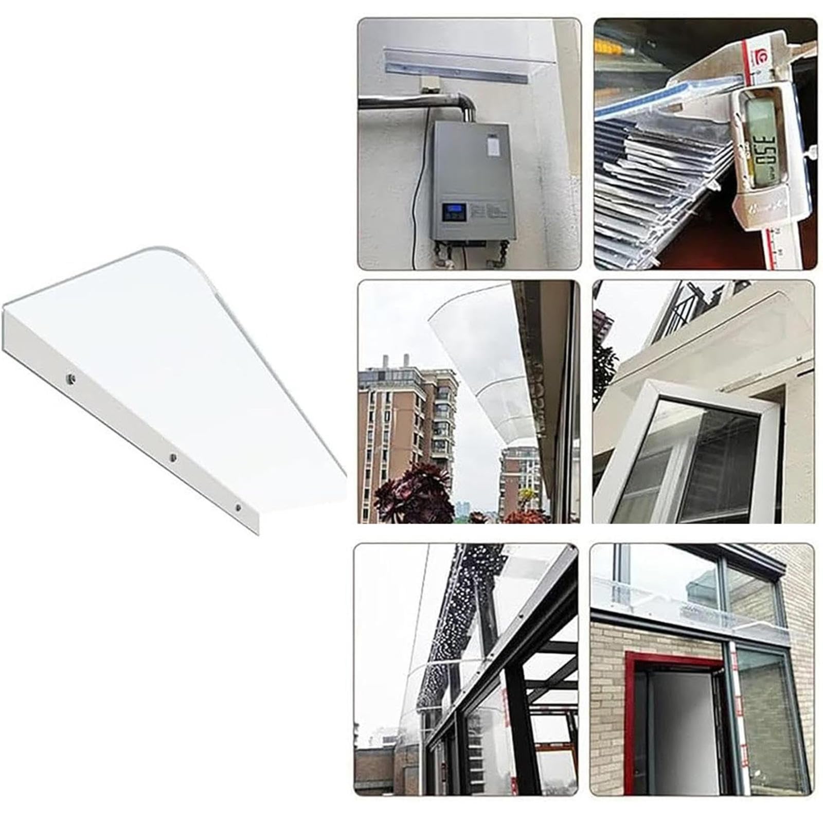 Tettoia Per Esterno In Policarbonato,Pensilina Da Esterno,Tettoie Per Esterno In Pvc,Per Garage Finestra Patio Pensiline Esterne Trasparenti,transparent-50x180cm/19.6"x71in"