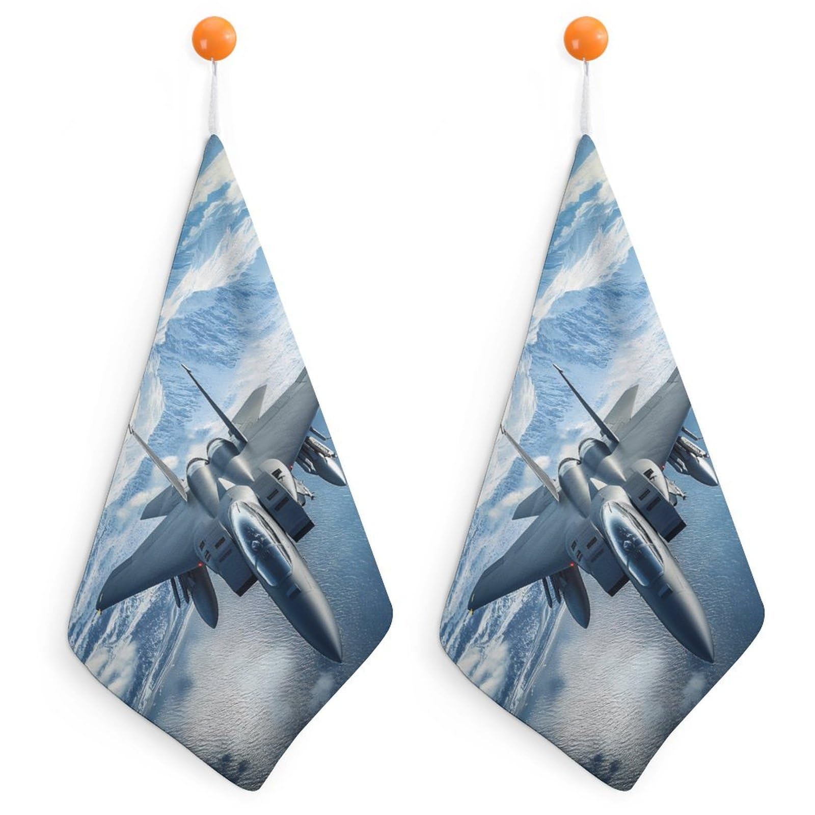 CGSBNGHA Aircraft Fighter Jet F-15 Ea-gles Flying Hand Towel Hanging Face Towels Cleaning Cloths Handkerchief for Bathroom Kitchen