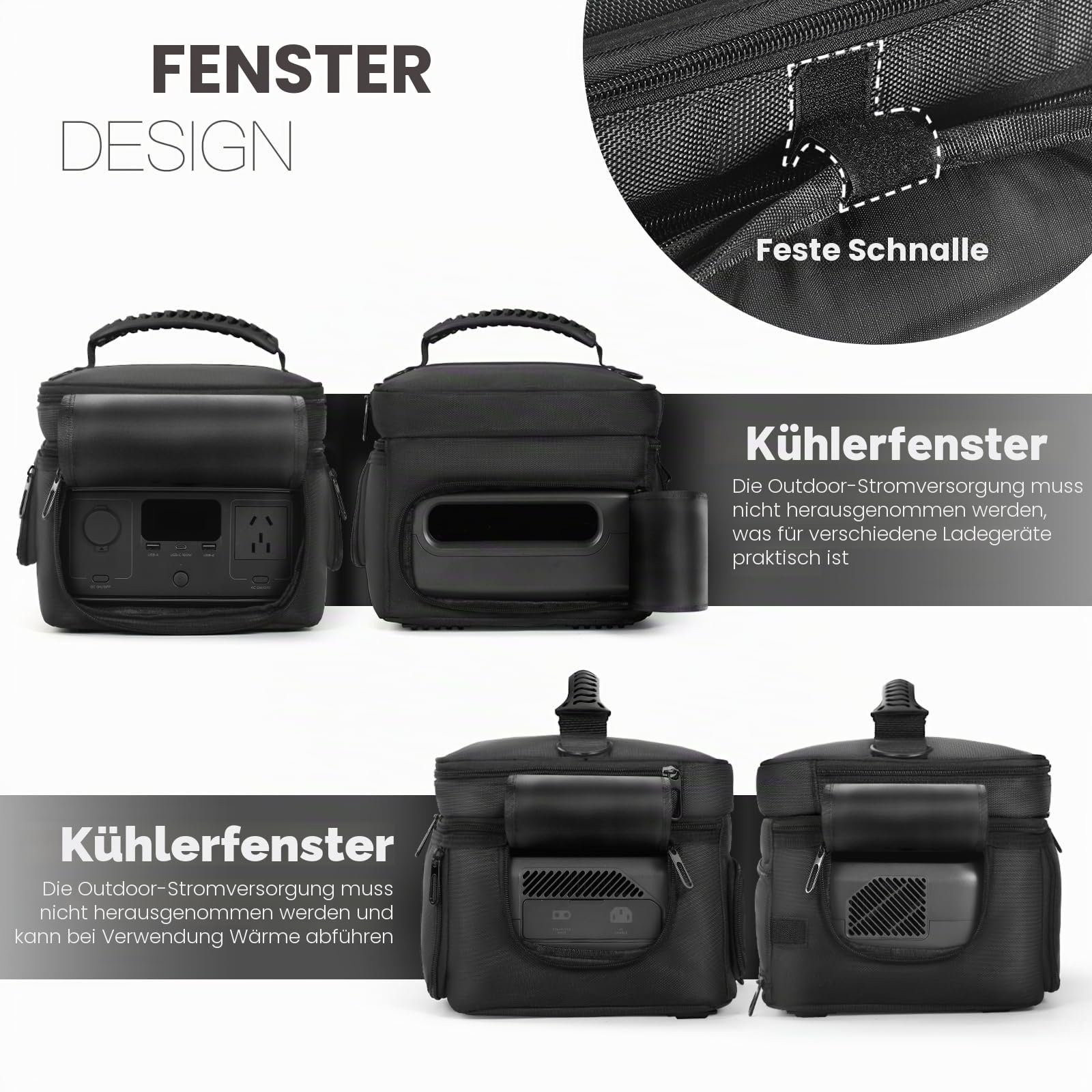 Tragetasche kompatibel mit ECOFLOW River 3/River 3 Plus tragbare Kraftstation, Aufbewahrungstasche mit verstellbarem Schulterriemen, weiche Abdeckung mit Reißverschluss, Taschen für Ladekabel