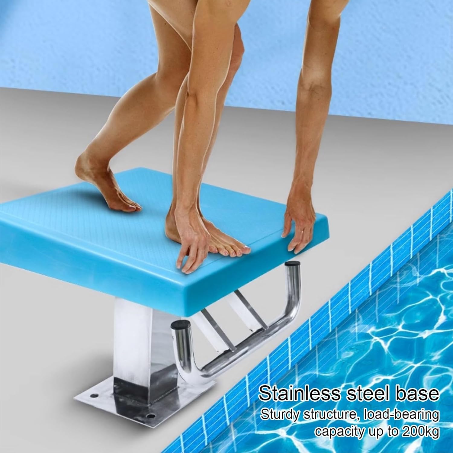 Stainless Steel Swimming Pool Diving Platform Pools Starting Block, Pool Diving Boards with Anti-Slip Countertop for Swimming Pools, Gyms, Professional Competitions