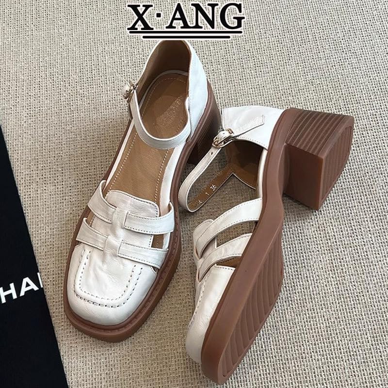 Fashionable and comfortable women's sandals, with a retro square-toe woven design, lightweight and breathable. - Image 3