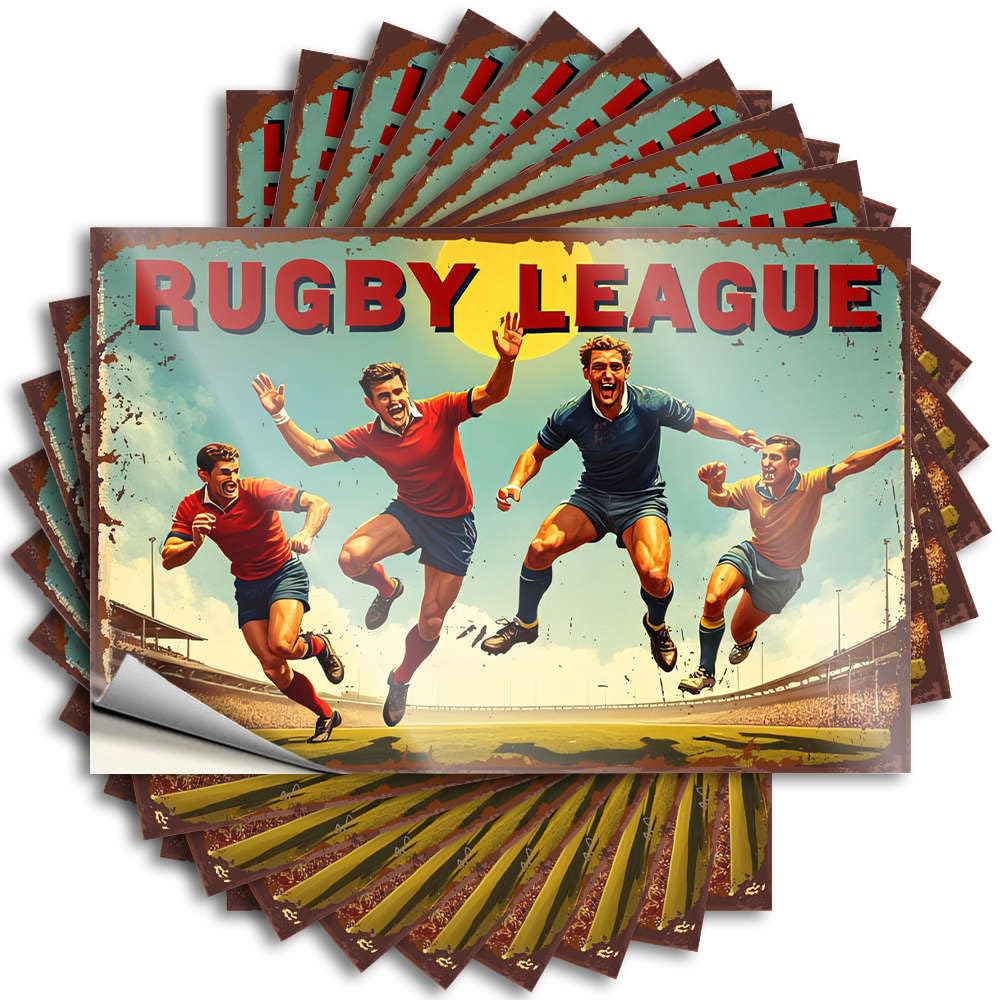 Badass, Decals Cover Rugby League Players in Action | Motorcycle Dorm Decorations(12X18CM)