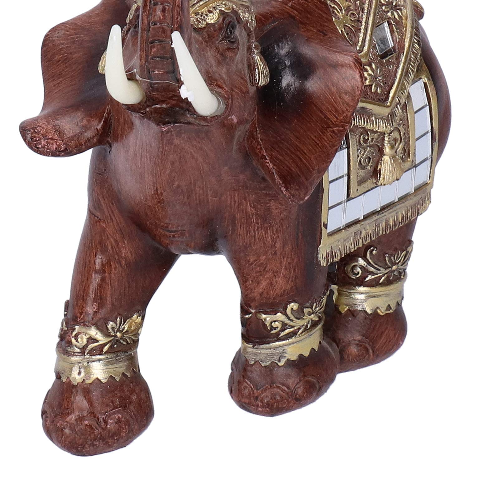 Elefanten Statuen Set - 7 Feng Shui Glückselefanten Aus Kunstharz Gold/rosa