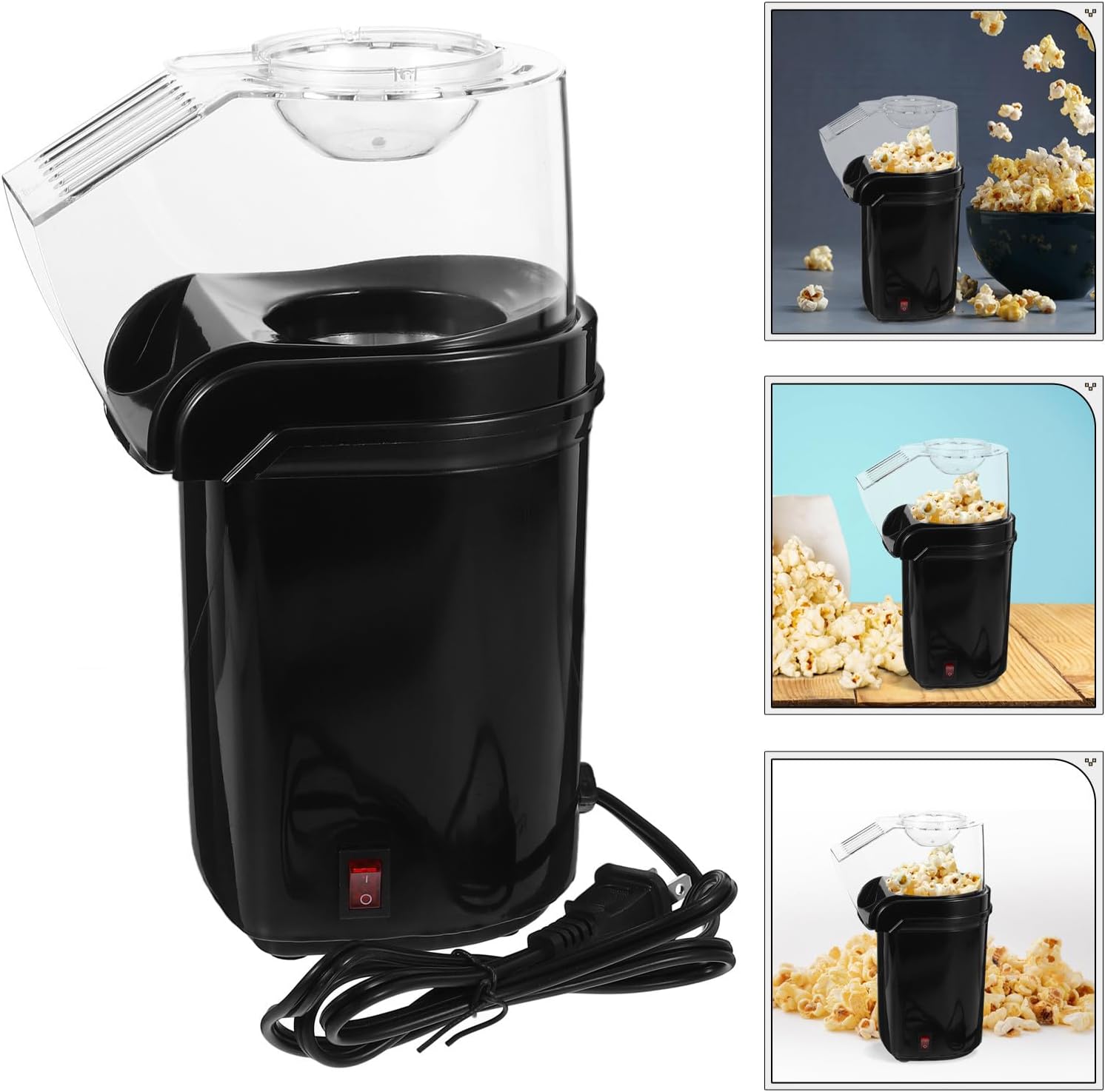 Hot Air Popcorn Maker 110v Black Automatic Snack Machine