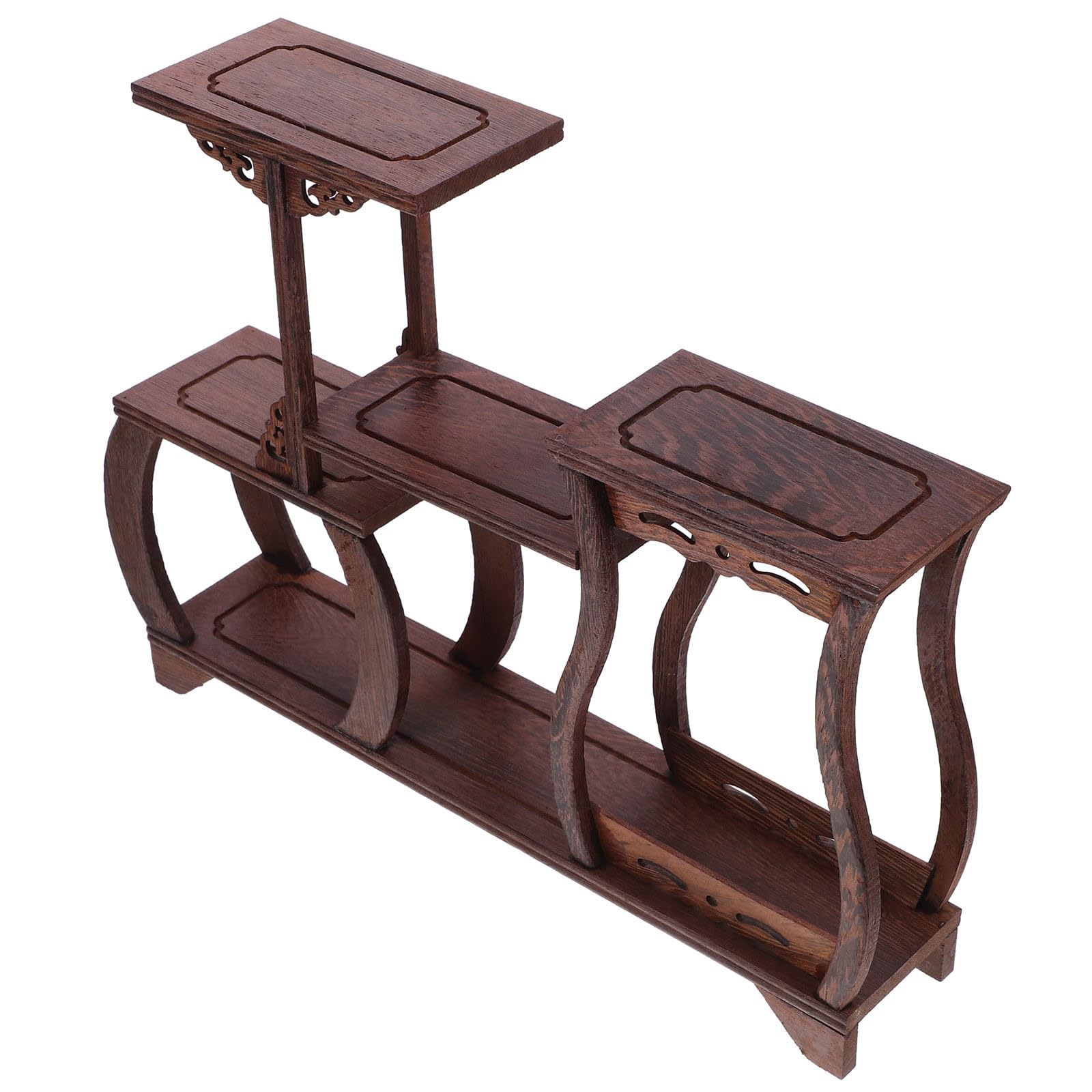 Présentoir de Collection en Bois à Niveaux Étagère de Sculpture