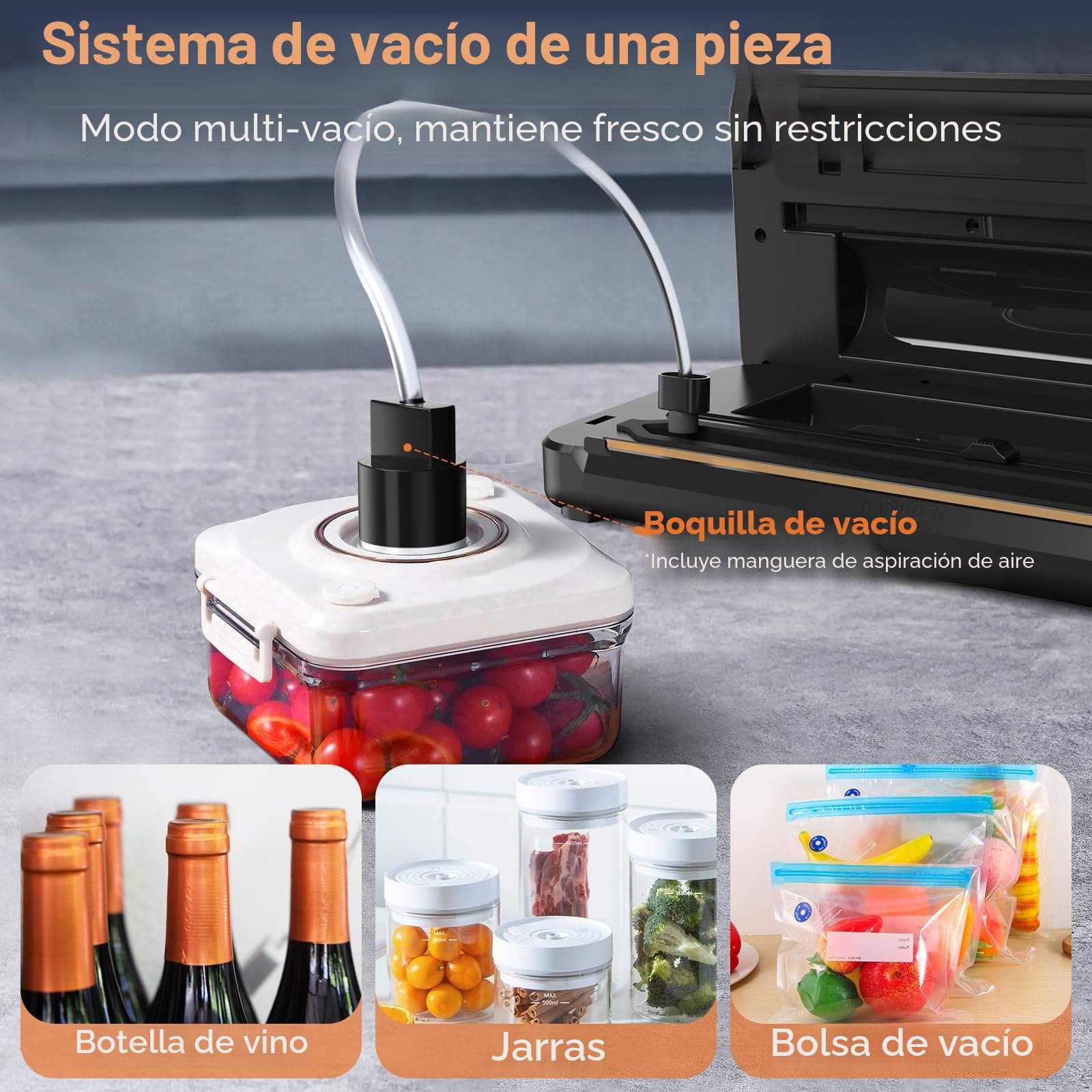 Envasadora al Vacio, 80KPA Domestica 8-EN-1 Maquina Envasar al Vacío Profesional Modos de Alimentos Seco y húmedos, 2 con bolsa enrollable 11 bolsas de vacío y cortador integrad