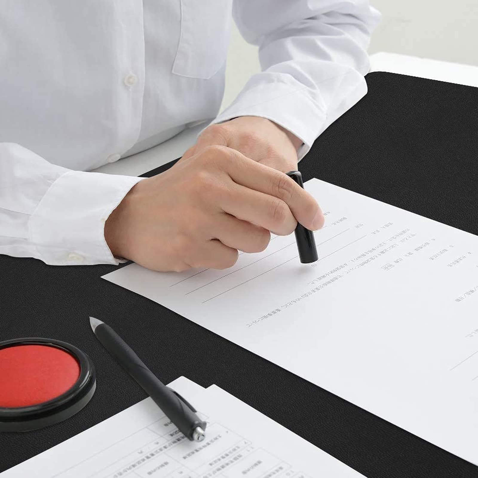 Sous-main de bureau en cuir avec protection des bords - Imperméable - Antidérapant - Coloré - 60 x 120 cm