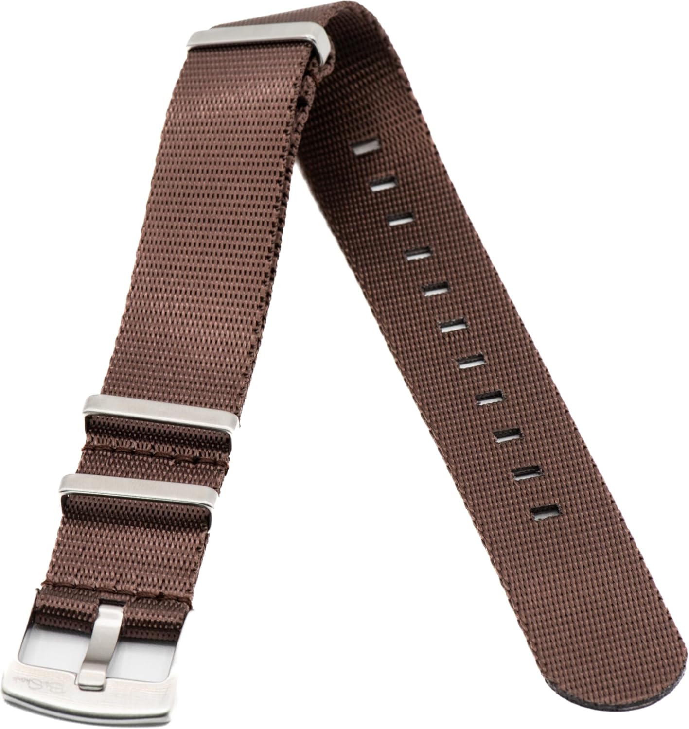 BluShark - AlphaShark Luxury Seat Belt Nylon Watch Strap - Stainless Steel Buckle Multiple Sizes Style Replacement Band Straps for Men’s, Waterproof One-PieceMultiple Sizes