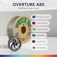 Vista 2 de Overture Filamento ABS de .06 pulgadas con superficie de construcción de 7.87 pulgadas, Consumibles de impresora 3D Carrete de 2.2 libras, precisión