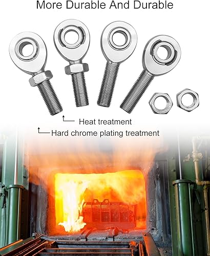 Miniatura 10 de Kit mejorado de extremo de varilla de juntas Heim de 12 pulgada con tuercas de atasco rosca izquierda y derecha, juntas cromadas de 5 pulgadas, kit