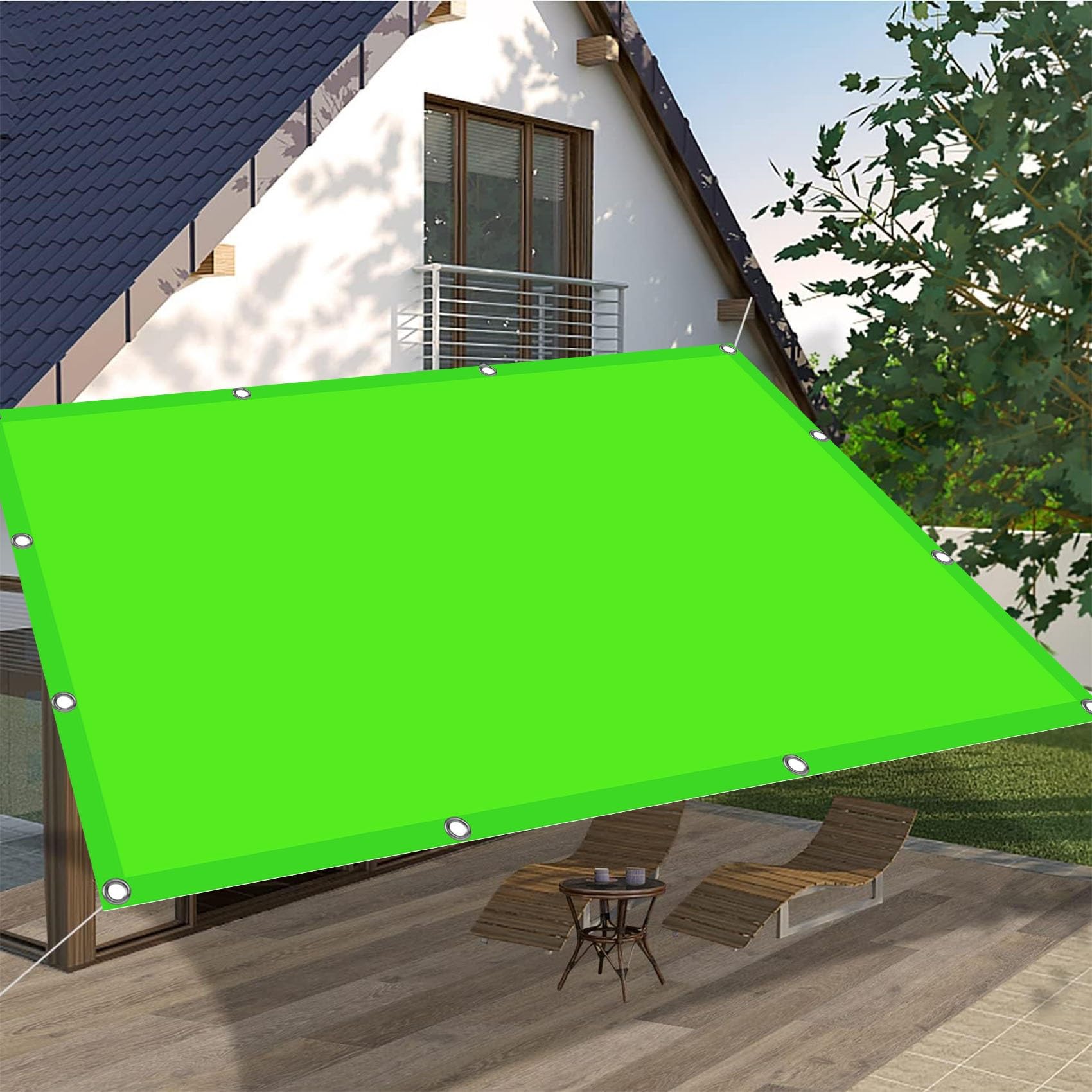 sonnensegel 6 meter Wasserdicht Rechteckig x 6 m Sonnenschutz Polyester Windschutz Sonnensegel Sonnenschutz Sunsegel mit Ösen für Garten Terrasse Camping, Zart Grün grade Options:Smoke Metal Gear on Famicom