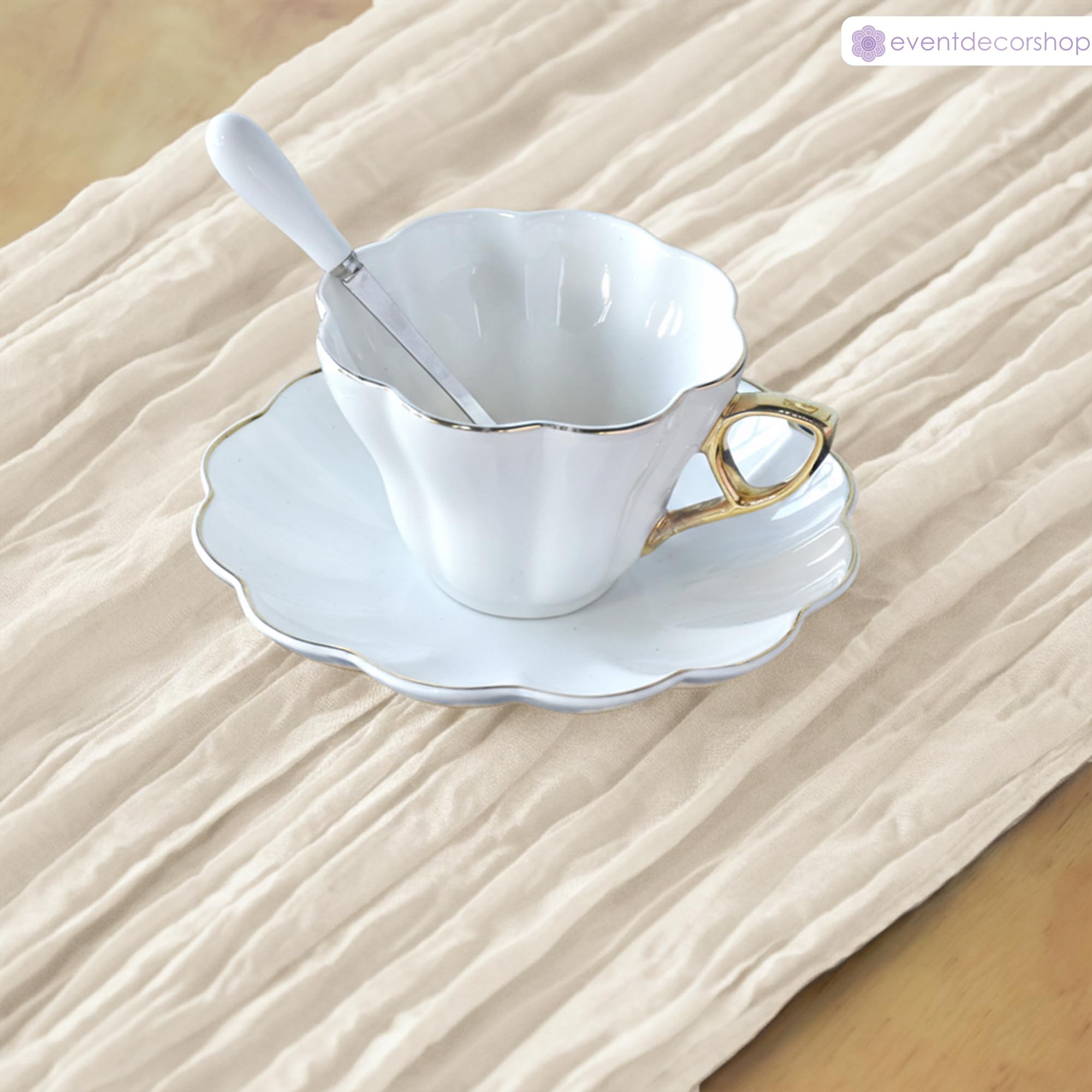 Event Decor Shop Lot de 10 chemins de table en étamine transparente - 90 x 300 cm - En polyester froissé - Pour salle à manger romantique, mariage, banquet, hôtel, restaurant et décoration d'intérieur