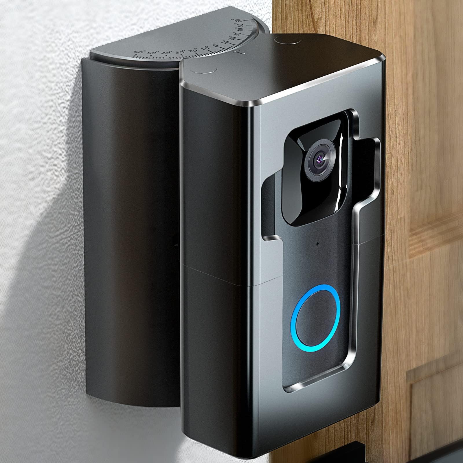 COOLWUFANAdjustable (35 to 135 Degree) Doorbell Angle Mount, Anti-theft Video Doorbell Mount Compatible with Most Brand Video Doorbell, Easy to Install（Patent Pending）