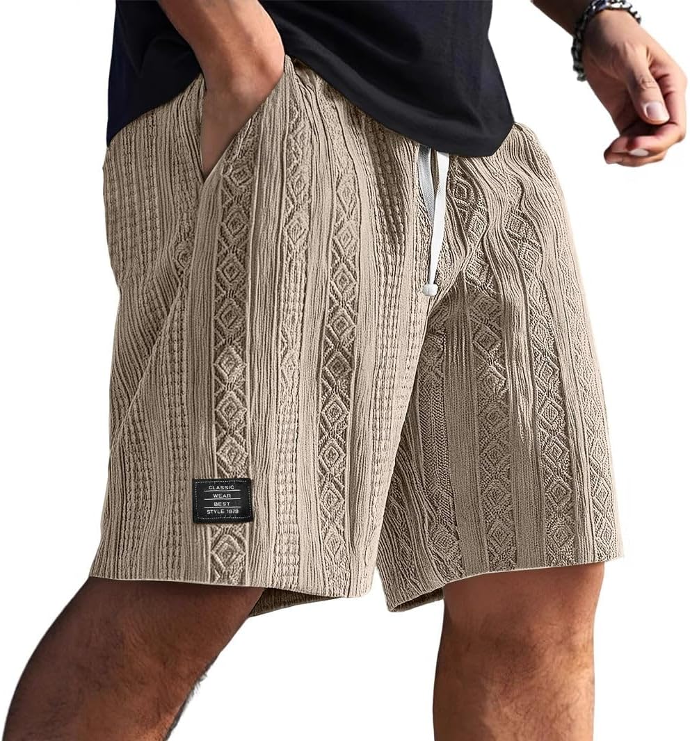 Mens Shorts Casual Summer Beach Shorts Cargo Short Loose Fit with Side Pockets for Vacation