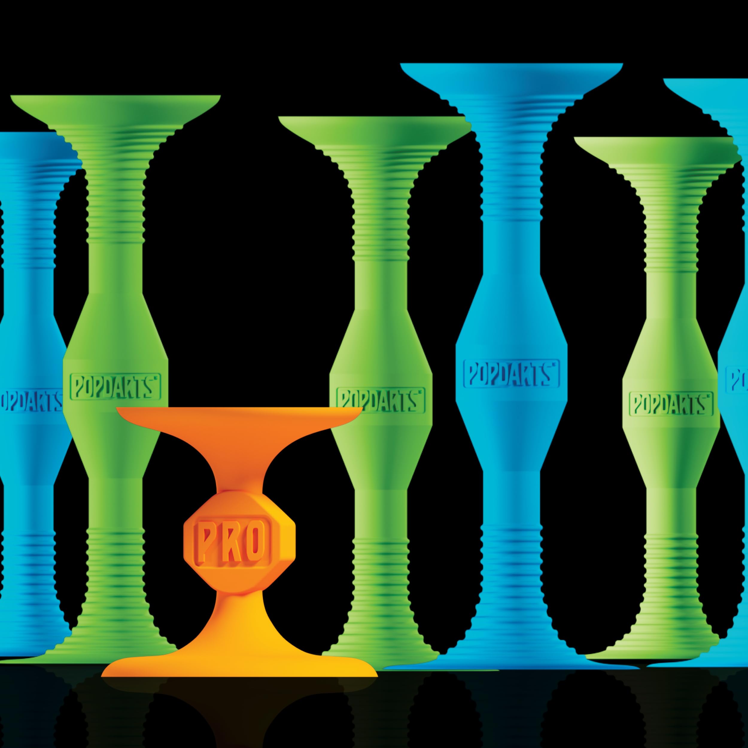 POPDARTS Glow Pack Game Set Glow in The Dark (Blue and Green) - Indoor, Outdoor Suction Cup Throwing Game - Competition with a POP