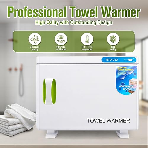 Miniatura 7 de Calentador de toallas calientes, gabinete de toallas calientes de 23 litros, calentador de toallas calentado 2 en 1 para tratamientos faciales, spa,