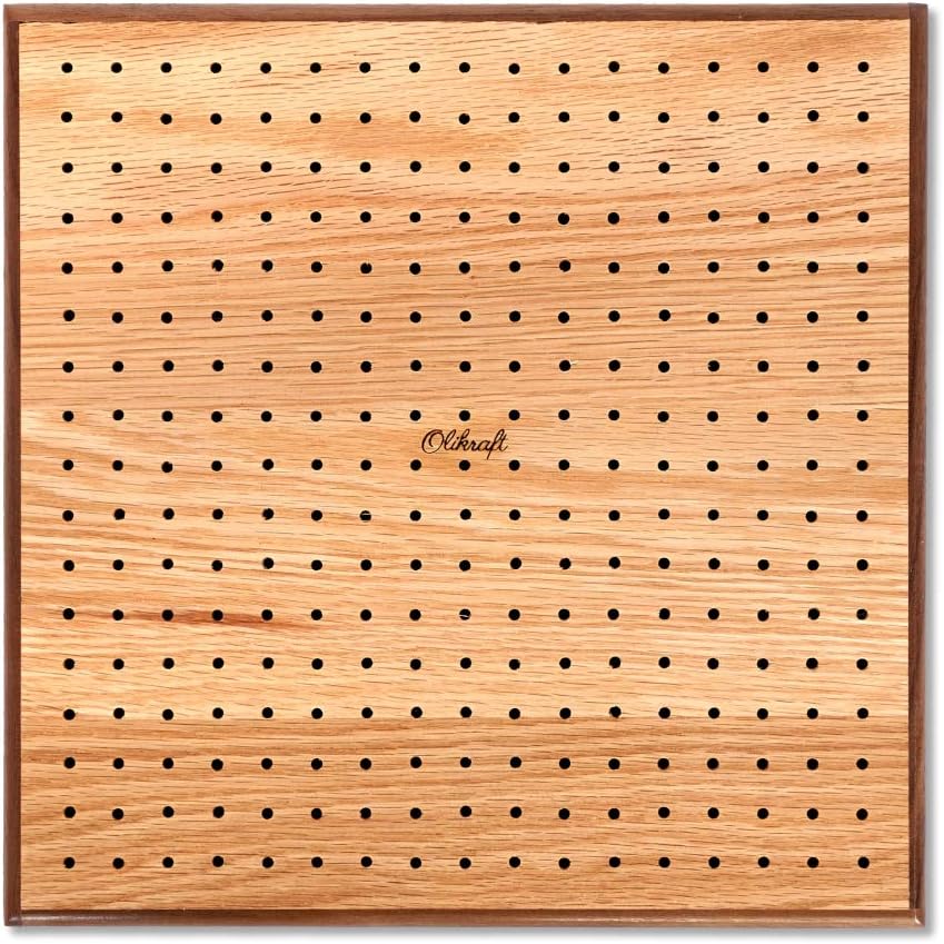 Olikraft Yarn Winder & 8-Inch Crochet Blocking Board with 50 Pegs – Hand-Operated Yarn Ball Winder with Metal Handle, Red Oak Blocking Board for Perfect Crochet Projects, Supplies & Tools