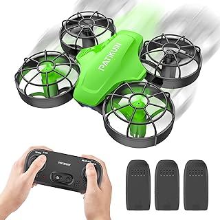 Mini Drones for Kids,PATIKUIN S100 RC Drone with Emergency Stop for Beginners,Nano RC Helicopter Quadcopter with Auto Hovering 3D Flip Remote Control Headless Mode 3 Batteries Gift Choice for Boys and Girls