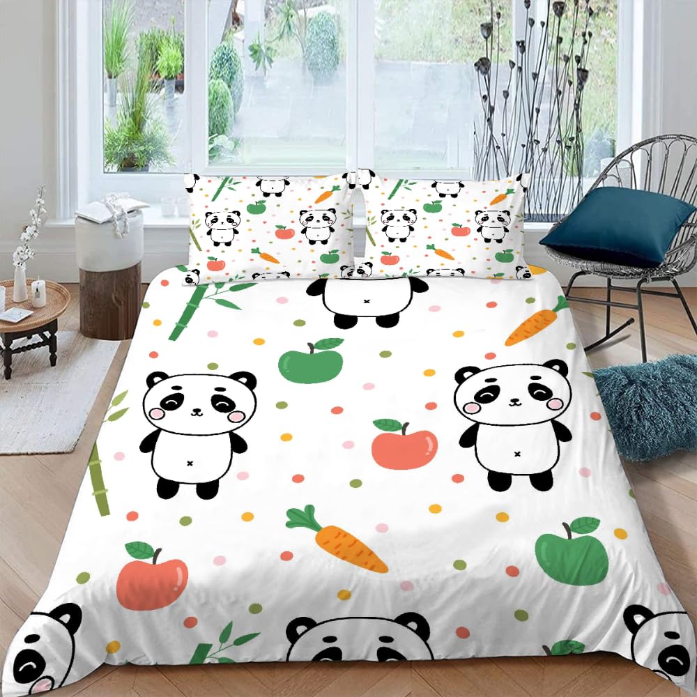 Parure de lit panda 240x260 pour chambre parentale ambiance nature et bambou