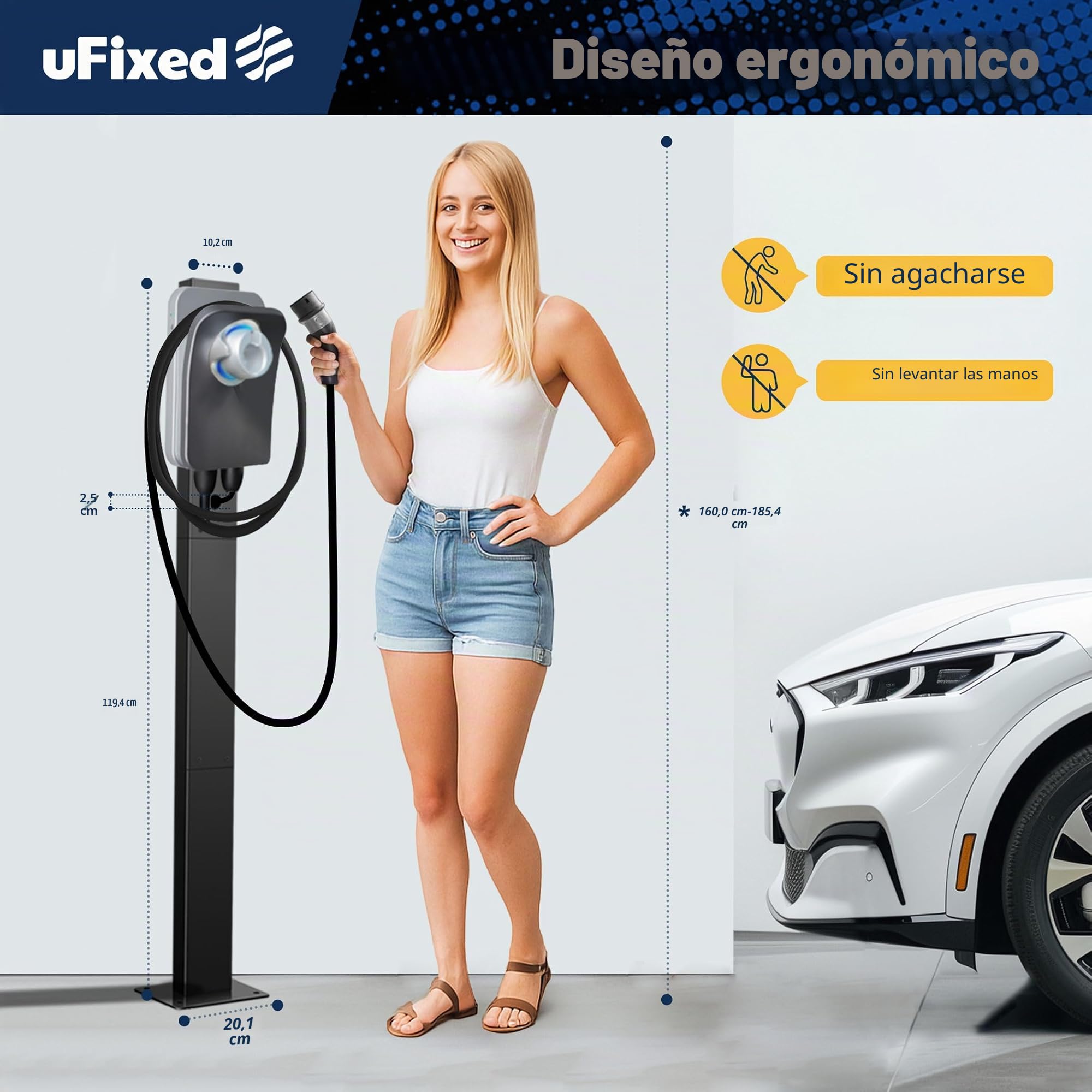 Base/Soporte para Wallbox Móvil Tesla Estación de Carga para Exteriores, La Columna de Carga para Wallbox Móvil Tesla Columna de Carga del Portador Wallbox