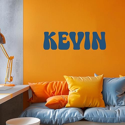 Miniatura 23 de Adhesivo de pared de vinilo con nombre e inicial de fuente múltiple para decoración de niños y niñas, calcomanías estéticas I múltiples opciones