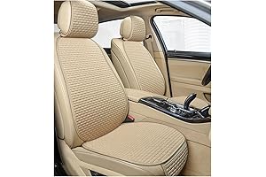 4 PCS Linen Car Seat Cover Pad: Breathable Auto Seat Protector Set