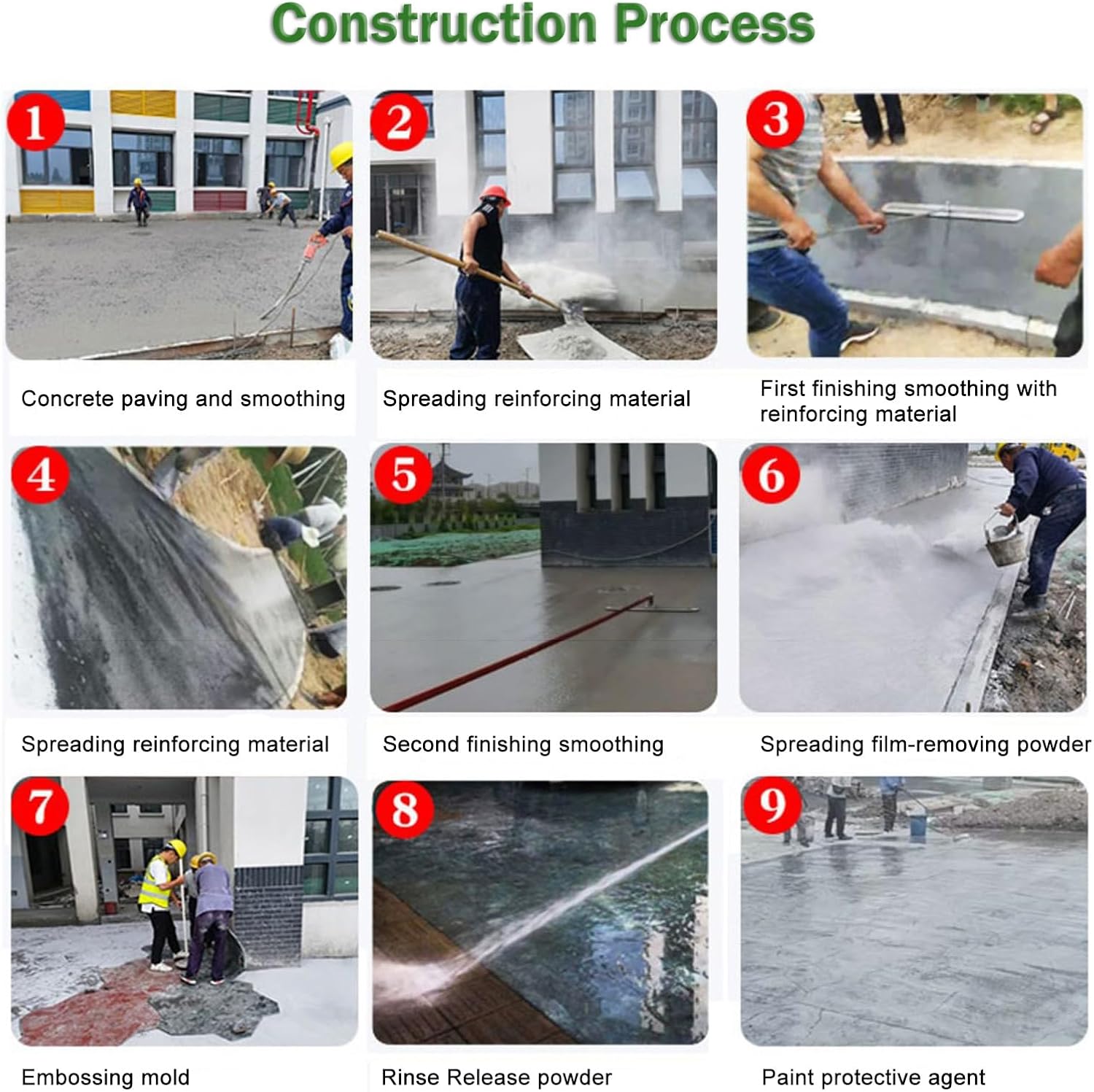 Outdoor Imprinting Paver Stamp, Upgraded Concrete Stamping Seamless Polyurethane Mat for Poolsides Farmhouse Porch, Realistic Fan-Shaped Texture Mold(58 x 95cm(22.8x37.4in))