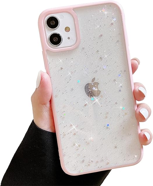 ZTOFERA TPU Back Case for iPhone 11, Glitter Translucent Design Liquid Silicone Case, Anti-scratch Shockproof Flexible Bumper Cover for iPhone 11 (6.1") - Pink Glitter