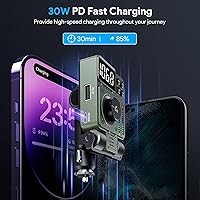 Vista 4 de LENCENT Transmisor FM Bluetooth 5.3 para automóvil, reproductor de música de sonido de agudos y graves ajustable, adaptador Bluetooth para llamadas