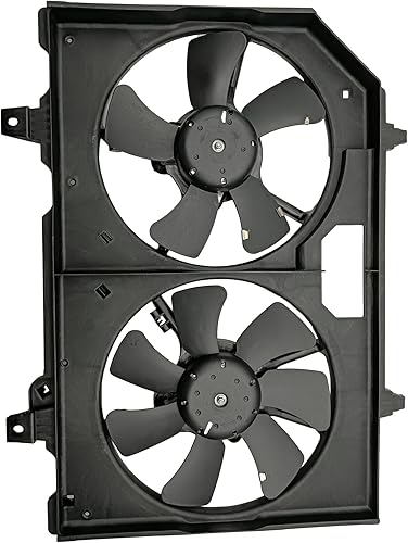 Miniatura 7 de PartsFlow Ventilador de refrigeración de doble radiador con conjunto de cubierta para Nissan X-Trail 2004 2005 2006 2007 2008 2009 2010 2011 2012