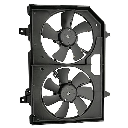 Miniatura 7 de PartsFlow Ventilador de refrigeración de doble radiador con conjunto de cubierta para Nissan X-Trail 2004 2005 2006 2007 2008 2009 2010 2011 2012