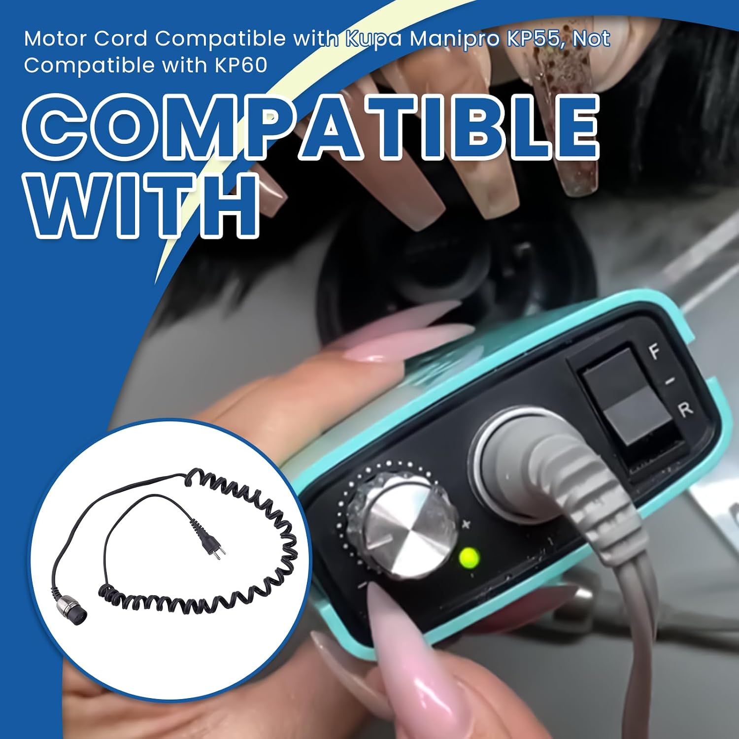 1Pc Grey Motor Cord Compatible with Mani-pro KP55 (for KP55)
