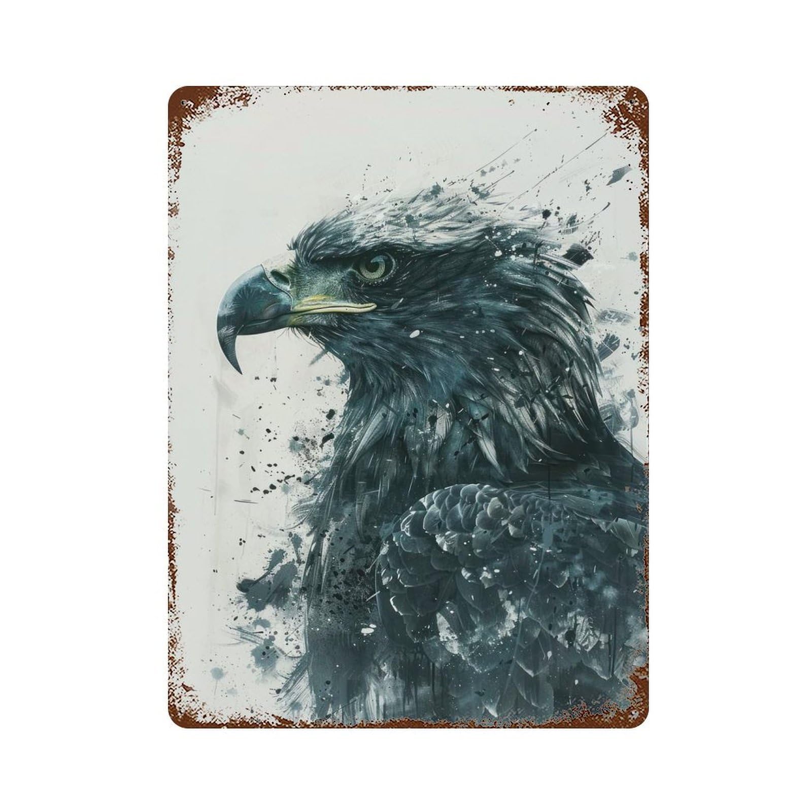 Eagle Majesty Painting Vintage Metal Tin Sign 15.7"x11.8", Ideal for Cafe, Home Bar And Lounge Decor