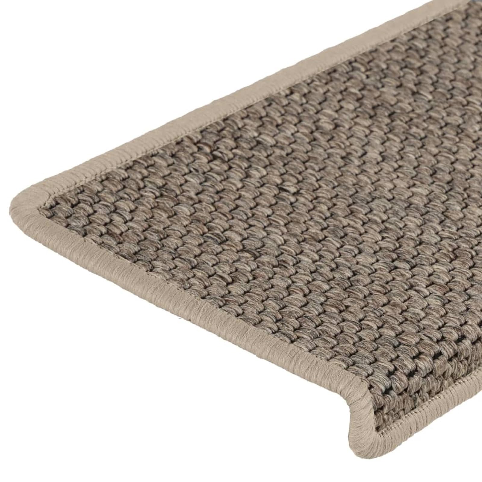 Lot de 15 tapis d'escalier autocollants antidérapants aspect sisal foncé 65 x 21 x 4 cm pour une installation sûre et facile, parfait pour la décoration de la maison