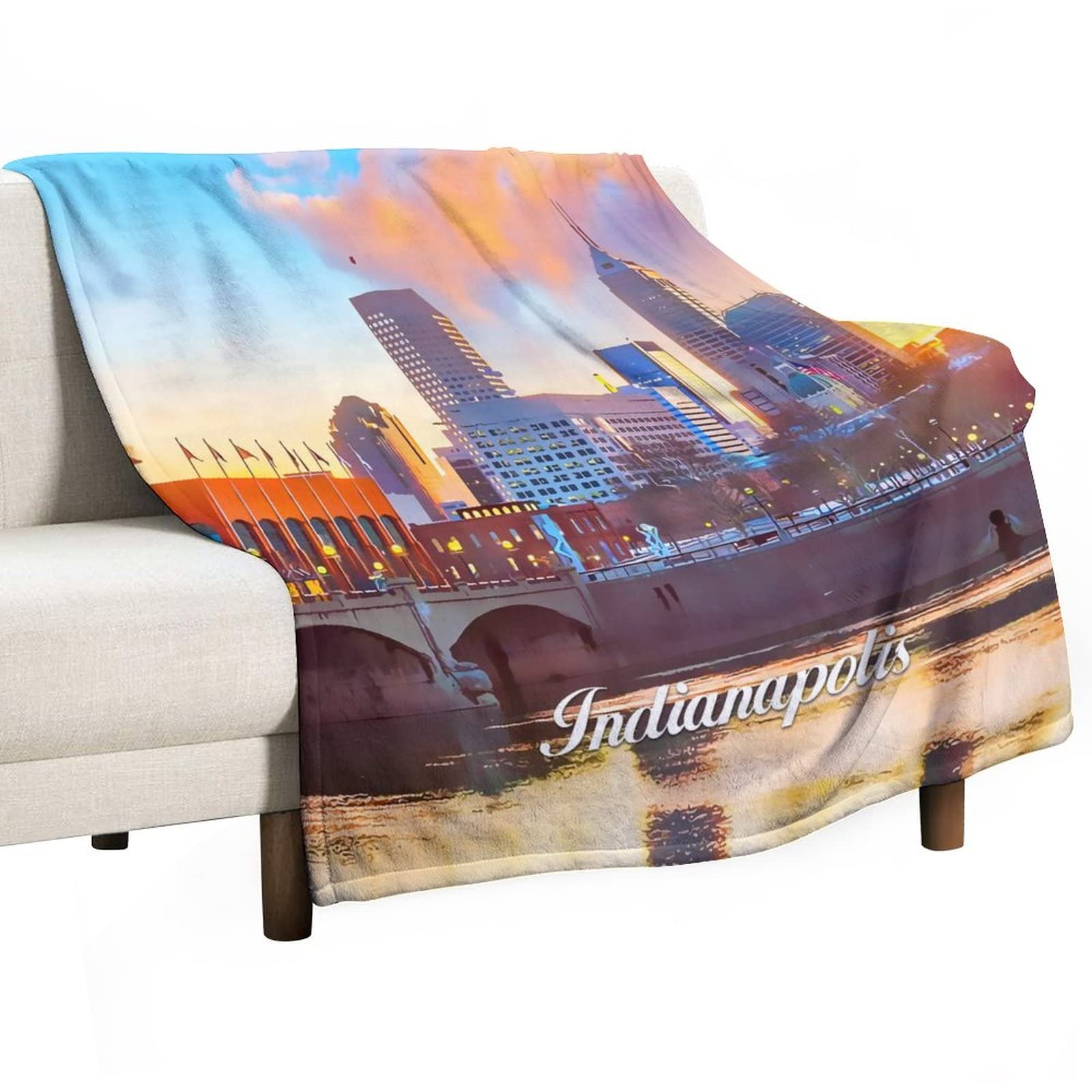 Couverture en flanelle精细加工 Indianapolis plaid surdimensionné haut de gamme