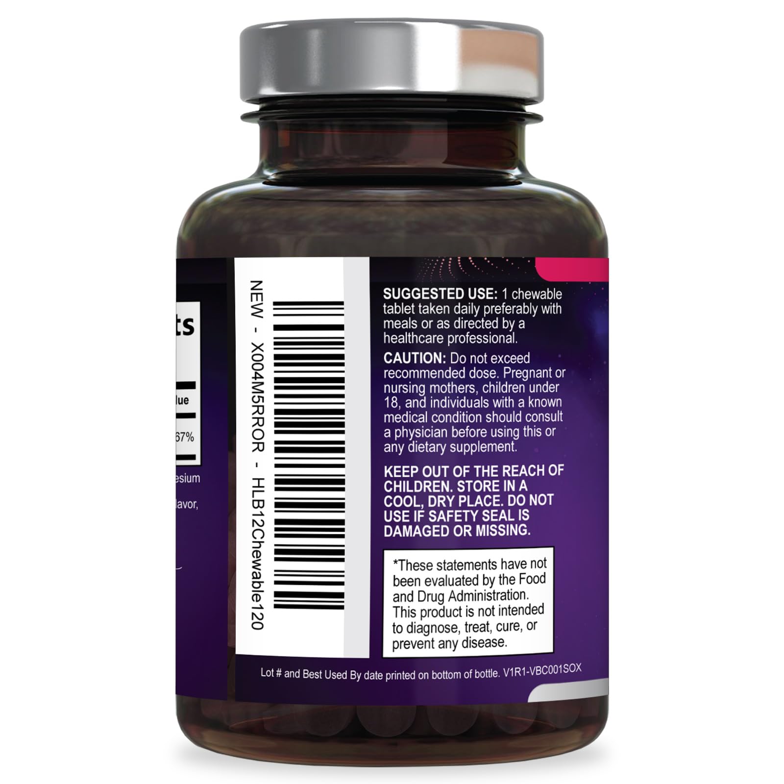 Vitamin B12 1000 mcg Chewables - Natural B12 Complex with Heart & Nerve Energy Health Support - Vitamin B-12 Complex with Immune Health Support - Fast Dissolve, Bottled in USA - 120 Chewables — Amazon image 8