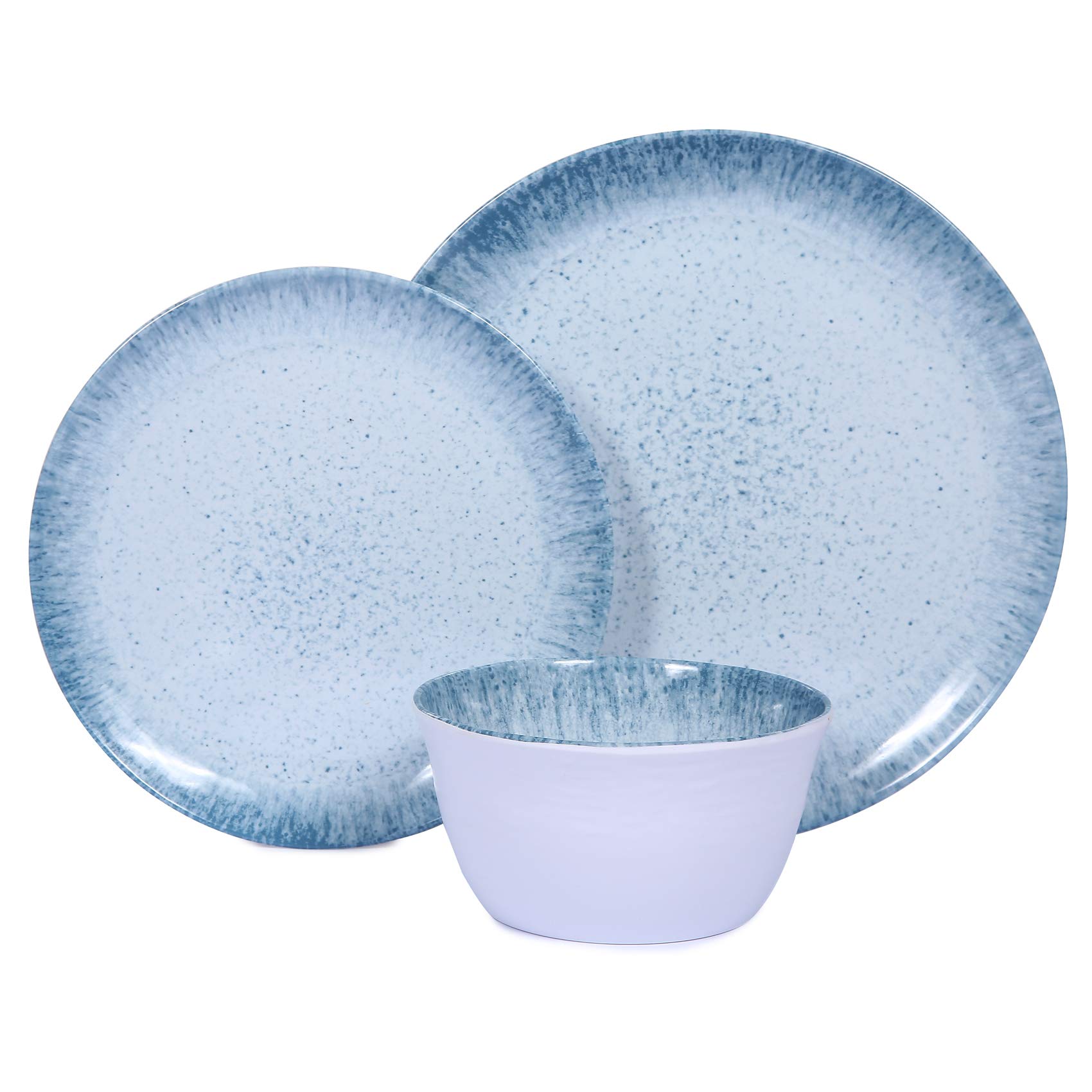 Buy Dinnerware Set 12pcs Melamine Plates and Bowls Set, Service for 4