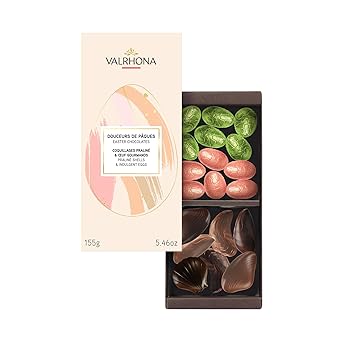 Valrhona - Easter Assorted Chocolates Gift Box 5.47oz, Easter Chocolate | Praline & Dark, a Joyful Indulgence for All Ages, Gourmet Easter Chocolate, Giftable