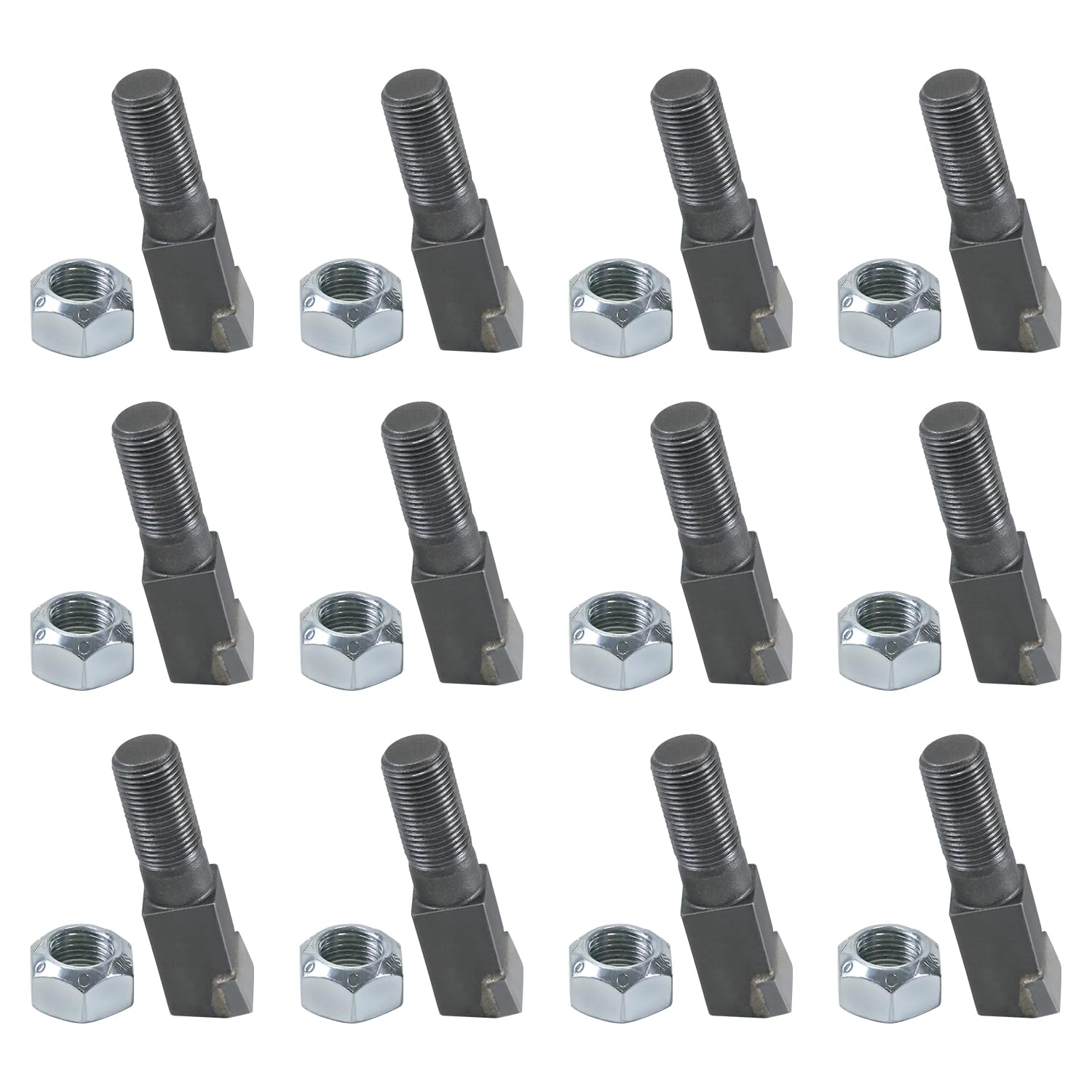 Lot de 12 dents de meuleuse à souches avec écrous de 1,6 cm de long x 28 cm de large M6142165