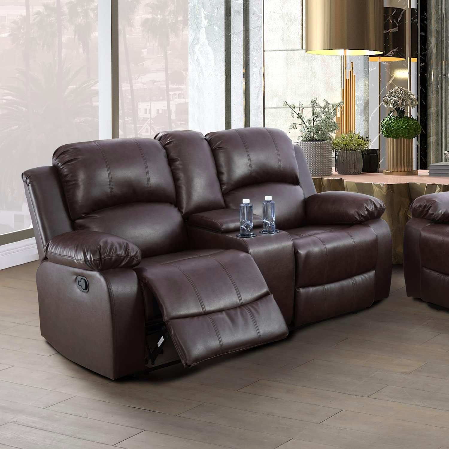 Beverly Fine Furniture Alpine Living Room Recliner Set Include Love seat, Sofa, 2-Piece