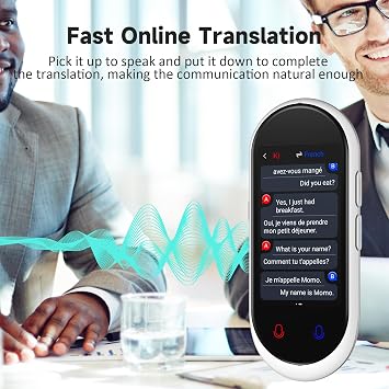 Language Translator Device, Portable Translator No WiFi Needed, Offline Voice Photo Translation, 137 Languages Supported, High Accuracy Translator Device for Travel Business Learning (White)