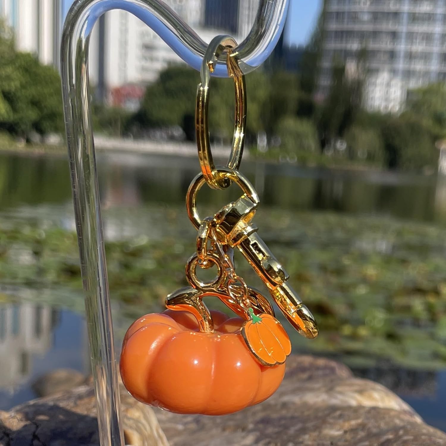 Lemon Keychain Cute Fruit Bag Charm for Women, Purse Citrus Pendant Key Ring Gift for Girls - Image 6