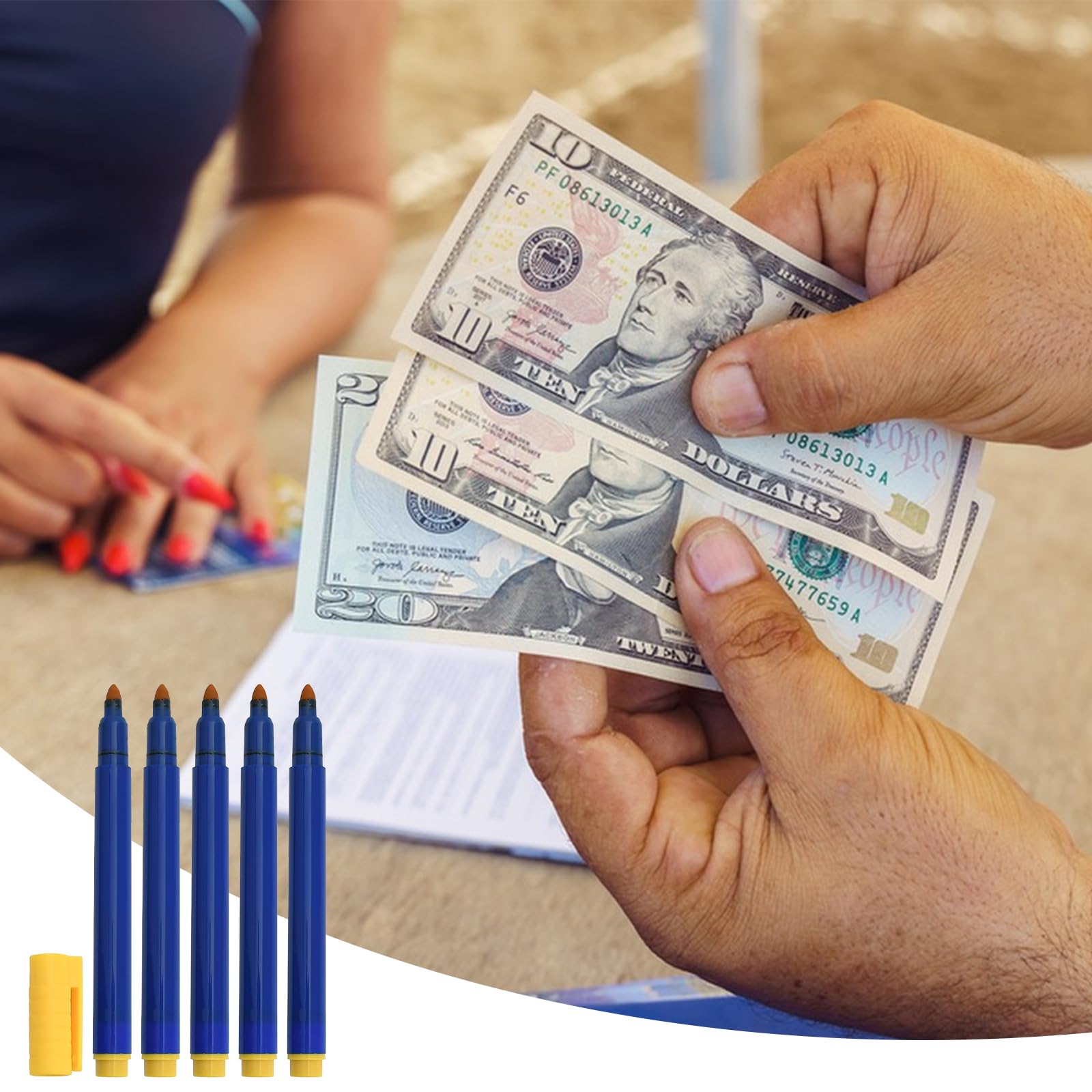 Detector Billetes Falsos Portátil Rotulador Billetes Falsos 10 Piezas